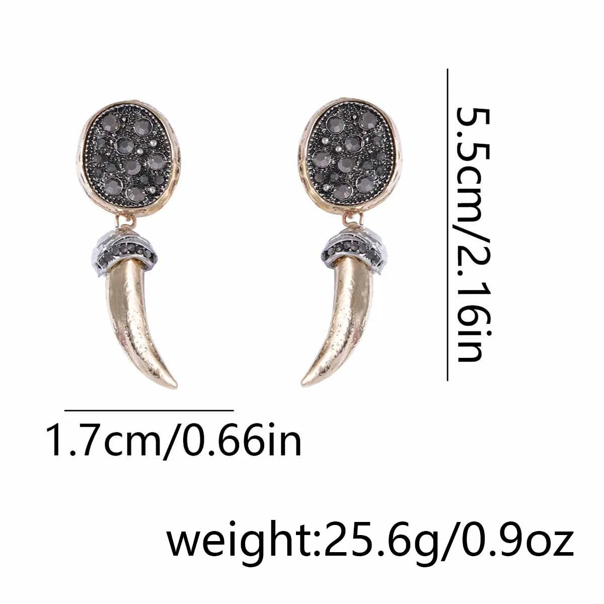 ZAA Personalized Trendy Retro Animal Horn Earrings