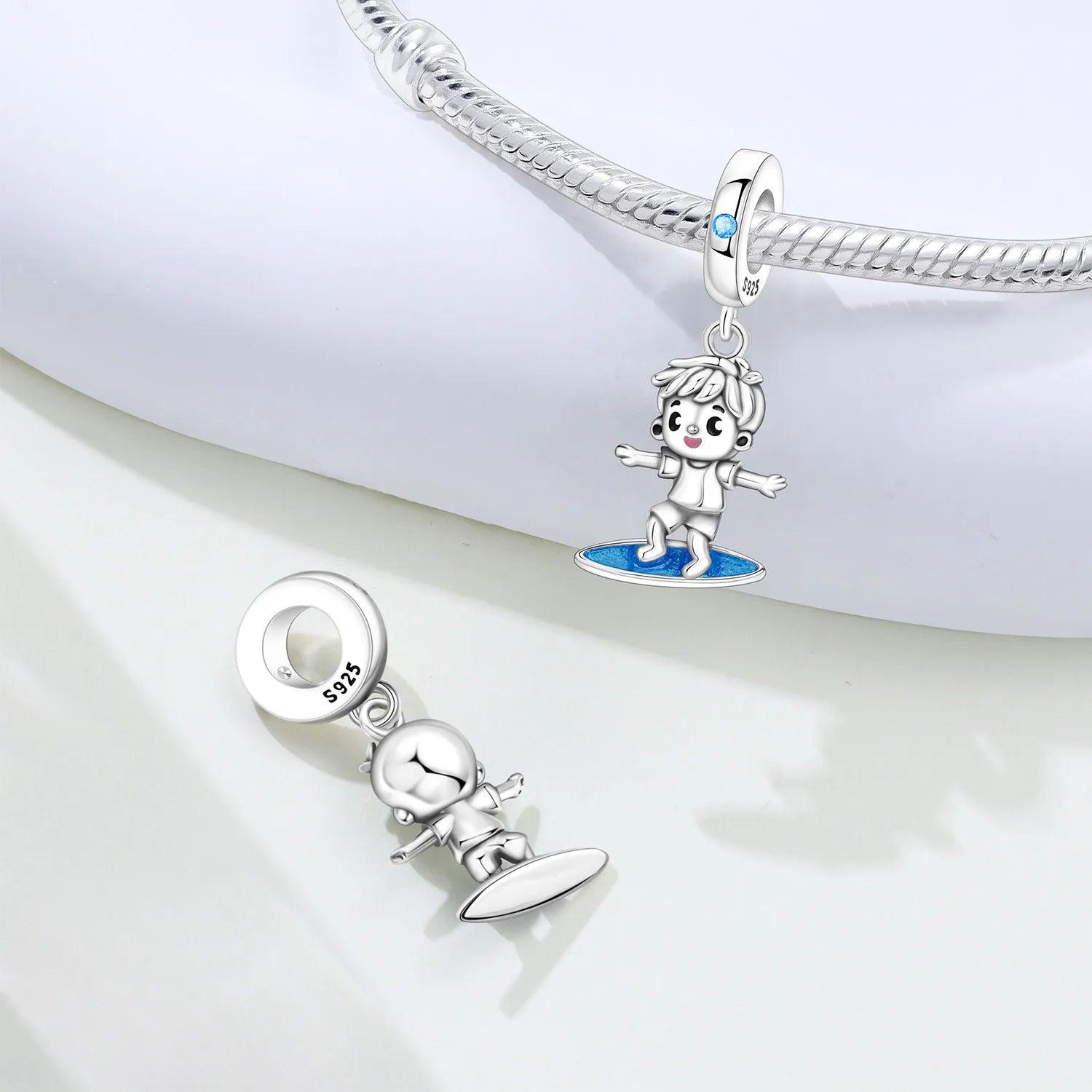 PANPOKI 925 Sterling Silver Cartoon Character Boy Beads Original Pendants Bracelet Charm Jewelry Party DIY Trendy Gifts
