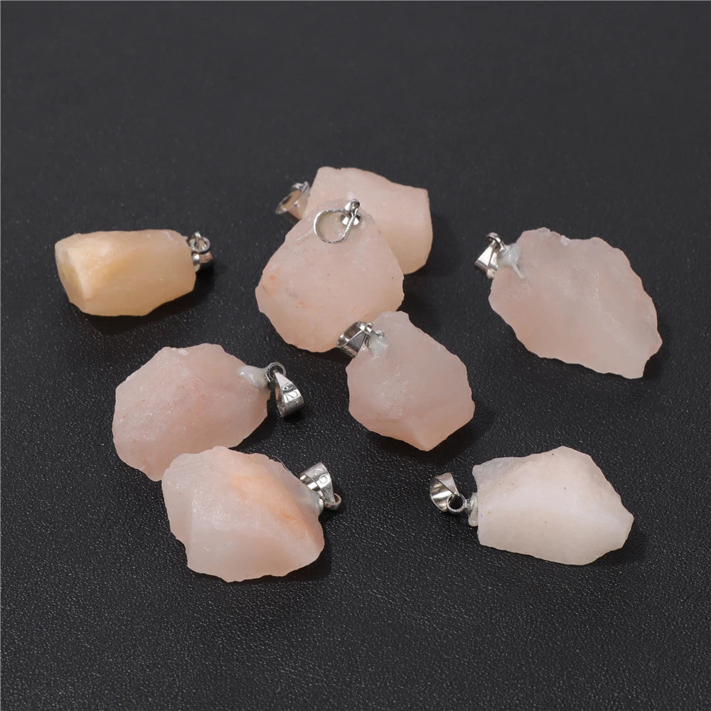 5pcs/lot Natural Stone Pendant Irregular Rough Quartz Crystal Energy Charms For Jewery Making Earrings Necklace DIY Accessories