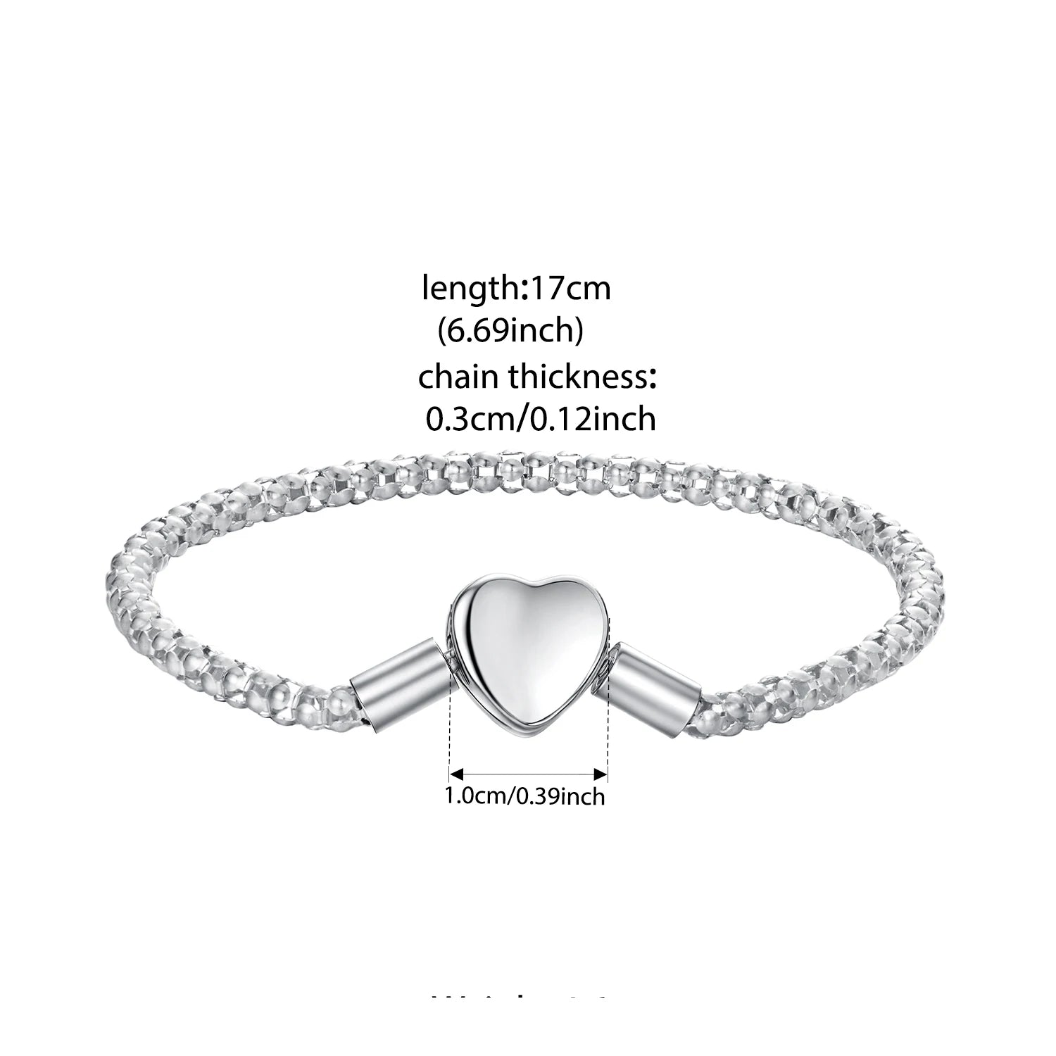 BISAER Real 925 Sterling Silver Heart Basic Bracelet Love Starry Bracelets for Women Charms Beads DIY Fine Jewelry EFB209