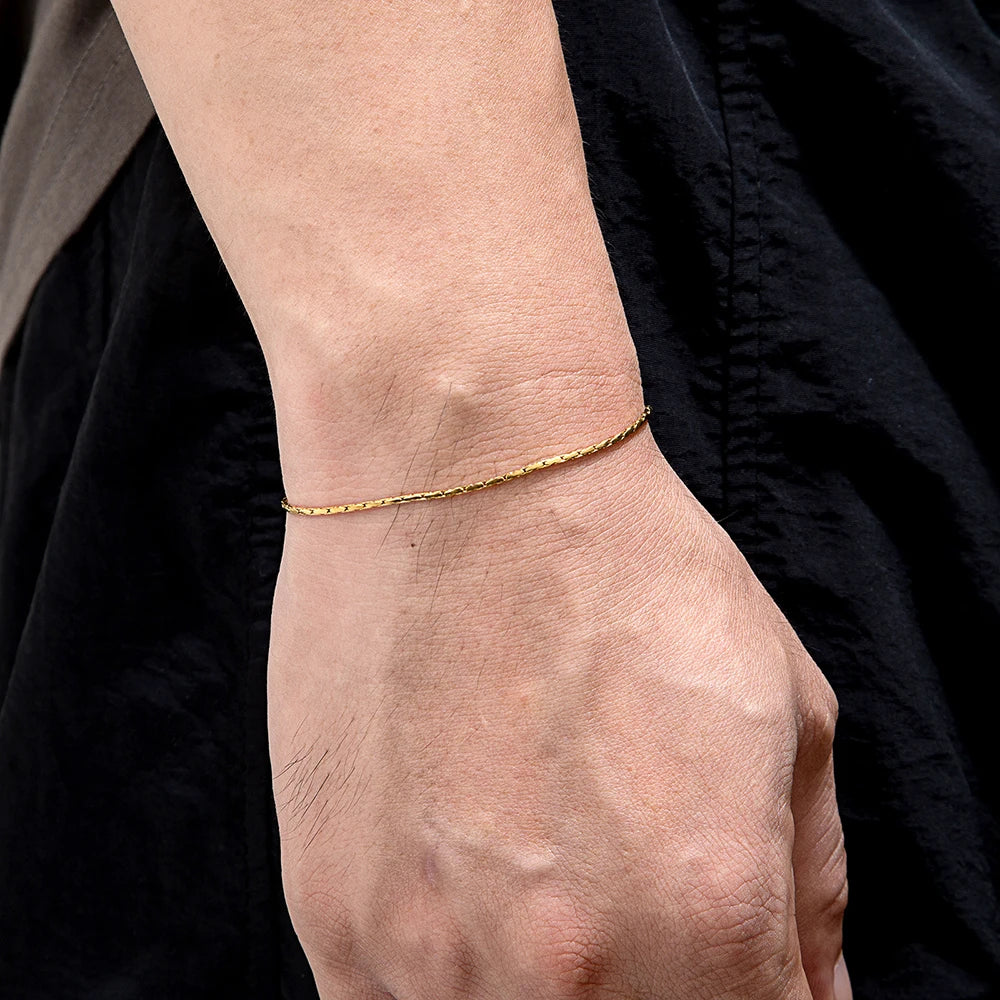 MKENDN Punk Simple Style Men Women Jewelry Non-fading Steel Wire Chain Bracelet Minimalist Bracelet for Men Male Gifts