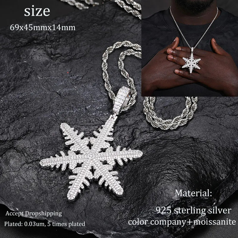 TUHE Unisex 925 Pipe Pendant Necklace Iced Out Moissanite Gold Silver Color Charm Hip Hop Fine Jewelry