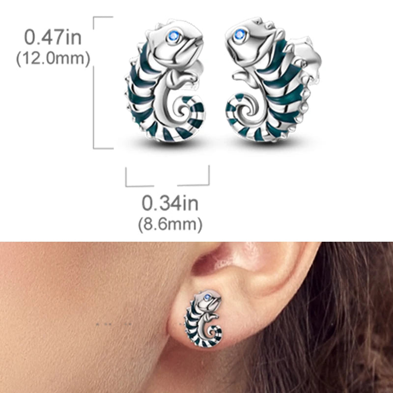 Earrings 925 Sterling Silver Stud Earrings Unicorn Star Zircon Stud Hoop Earrings For Women Girls Lovely Fashion Jewelry Gift
