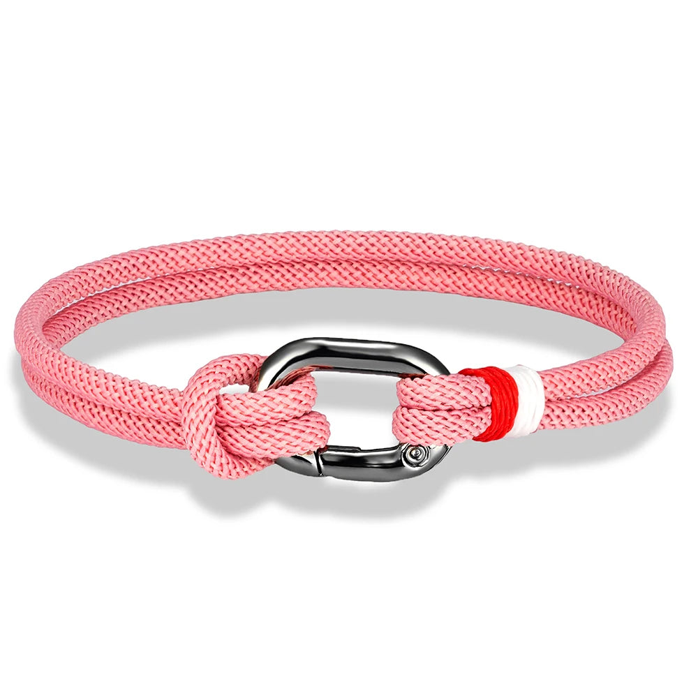 MKENDN Sport Style Handmade Braided 3mm Rope Bracelet Oval spring buckle Bracelet Couple Gift Leisure Accessories Homme Pulseria