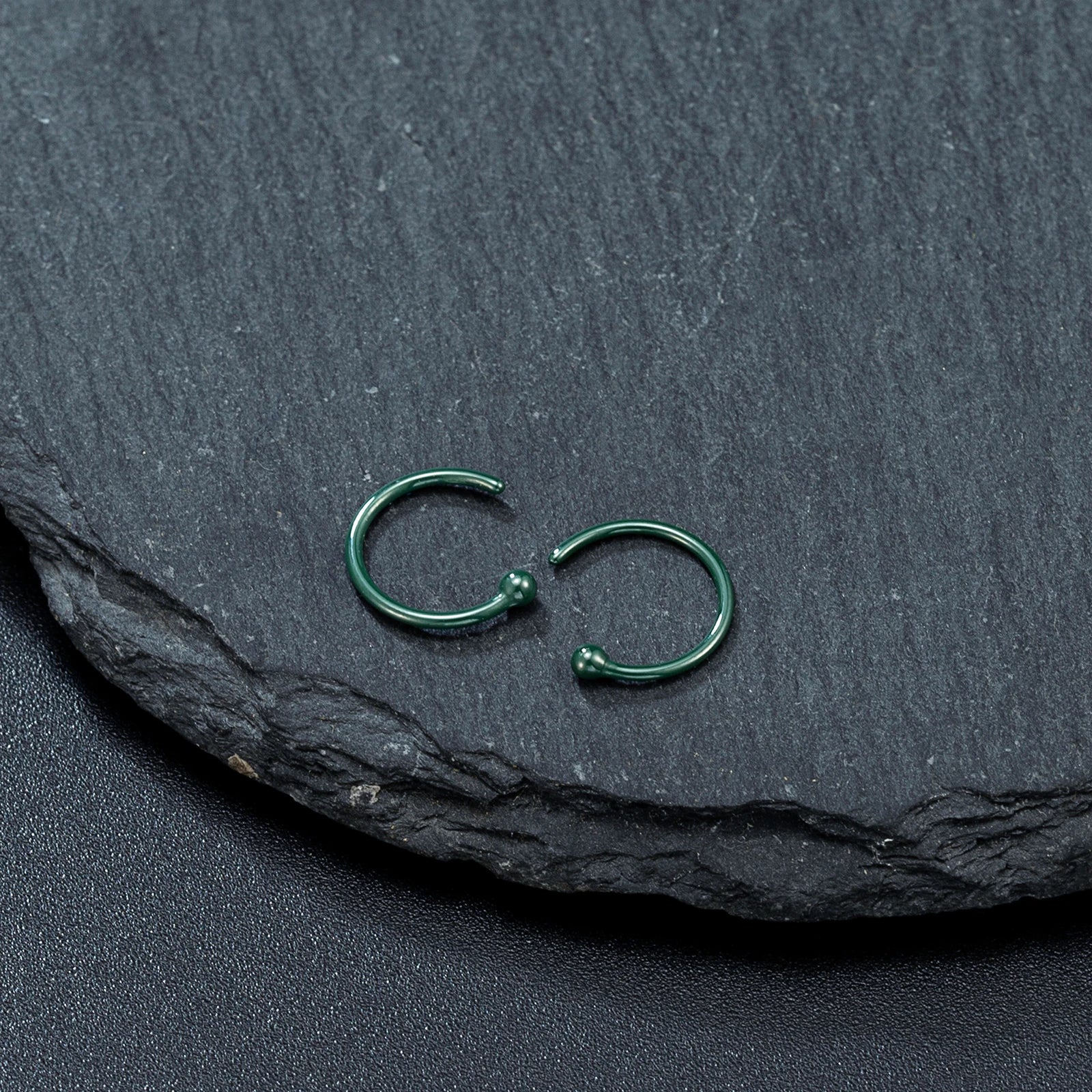 MKENDN 8MM Hypoallergenic Bioceramic Hoop Earrings for Healing Piercings Medical Grade Studs Ear Posts Anti-Allergy Ear Jewelry