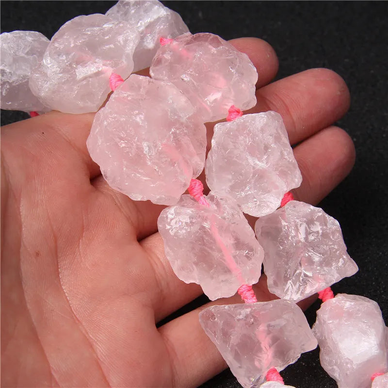 Rough Rose Quartzs Amethysts Raw Bead Freeform Irregular Lapis Lazuli Amazonite Mineral Beads For Jewelry Craft Handmade 20-30mm