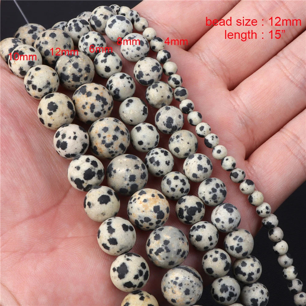New Arrival Dalmation Jaspers Stone Bead Natural Spotted Stone Various Shape Loose Spacer Beads DIY Handmade Jewelry Accessories