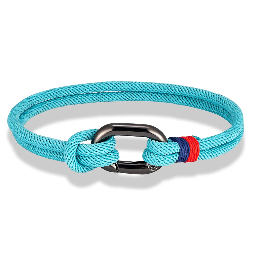 MKENDN Sport Style Handmade Braided 3mm Rope Bracelet Oval spring buckle Bracelet Couple Gift Leisure Accessories Homme Pulseria