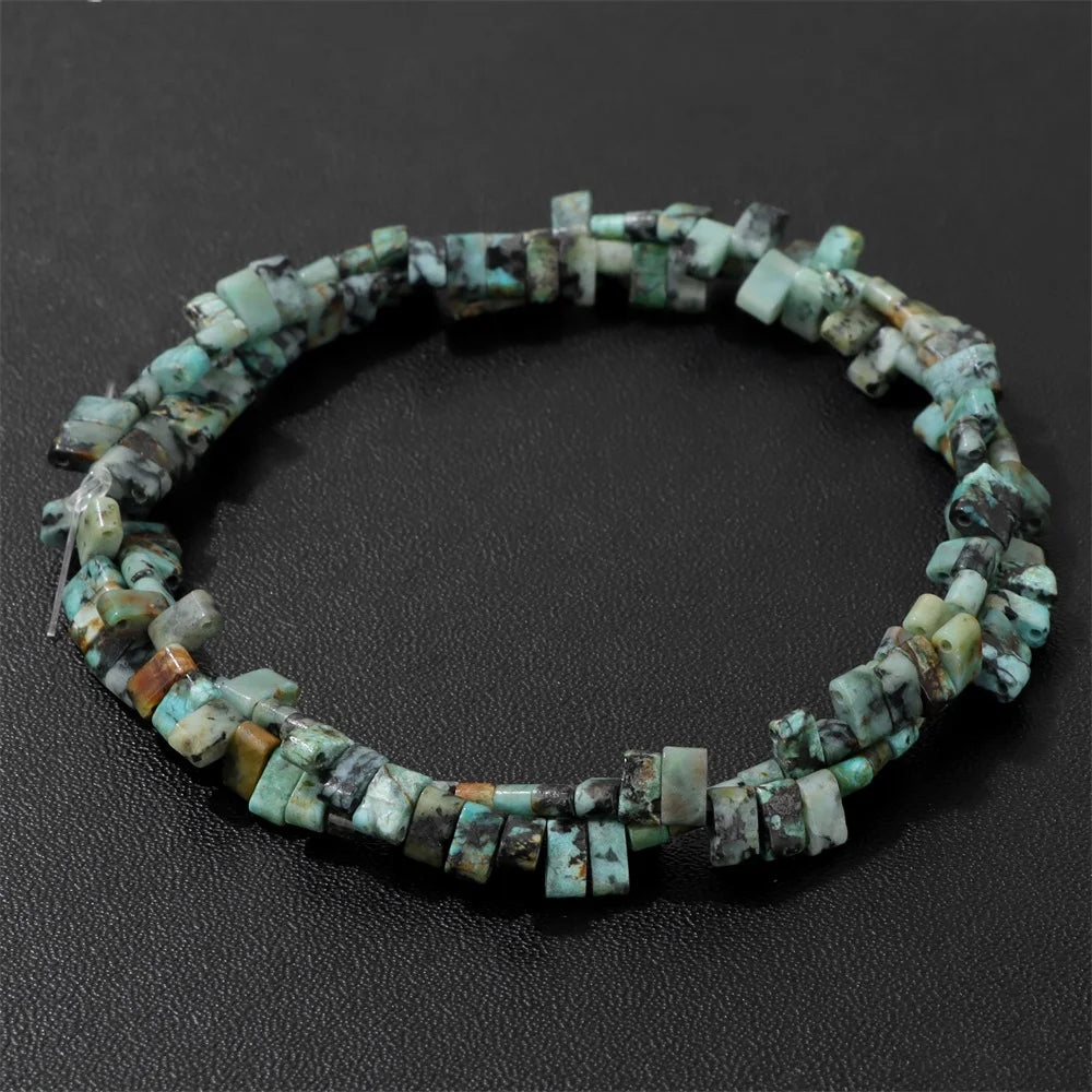 2x5mm Natural Two Hole Stone Bead Rectangle Tiger Eye Quartz Amazonite Loose Spacer Beads For Jewelry Making Bracelet Handmade