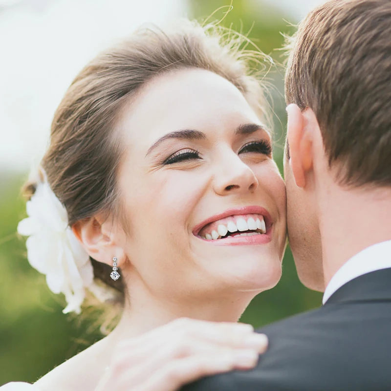 OXTAO 925 Sterling Silver Full Lab Moissanite Drop Earrings Wedding Diamond Earrings Jewelry for Women with GRA Certified