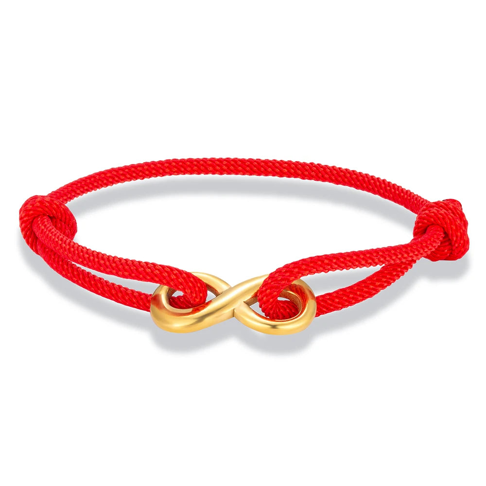 MKENDN Modisches, vergoldetes Edelstahl-Unendlichkeitsarmband für Männer und Frauen, verstellbares Seilarmband, Paar-Schloss-Schmuck