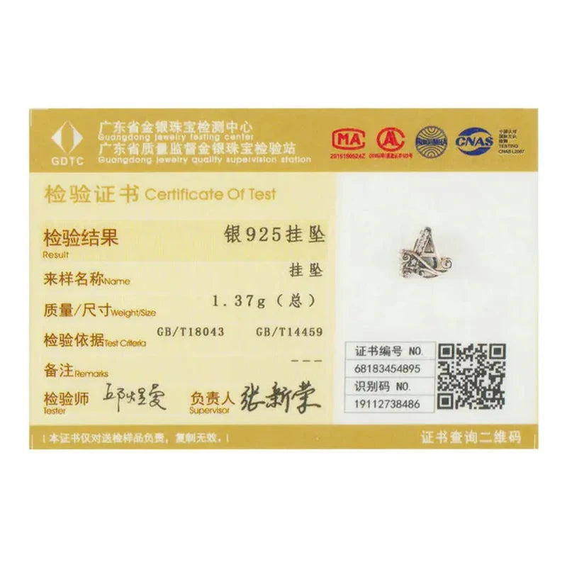 BAMOER Klassischer Buchstabe-Vintage-Charm aus 925er Sterlingsilber von A bis Z, 26 Buchstaben-Charms, durchbrochene CZ-Alphabet-Perlen, passend für Bettelarmbänder BSC030