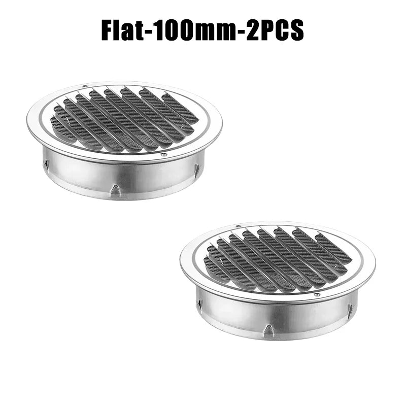 304 Stainless Steel Air Vent Round Wall Vent Outlet Cover Ventilating Fan Prevents Pipe Blockage Louvered Grille Cover Blocking