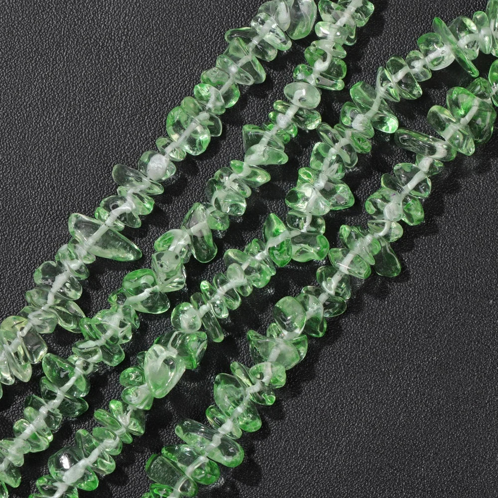 5-8MM Colorful Irregular Glass Beads Dyed Transparent Crystal Chips Beads Fit DIY Women Jewelry Bracelet Necklace Earring