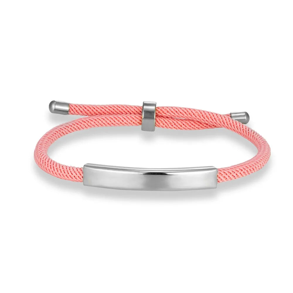 MKENDN Personalized Medical Alert Bracelet Custom Name Engrave Logo Id Phone Bracelets Trendy Emergency Rope Bracelet Gifts