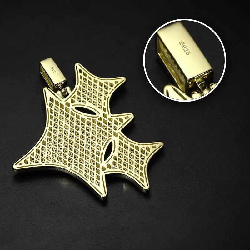 TUHE Unisex S925 Sternanhänger-Halskette mit Moissanit-Eis in Gold- und Silberfarbe – Schmuck für Herren im Hip-Hop-Stil