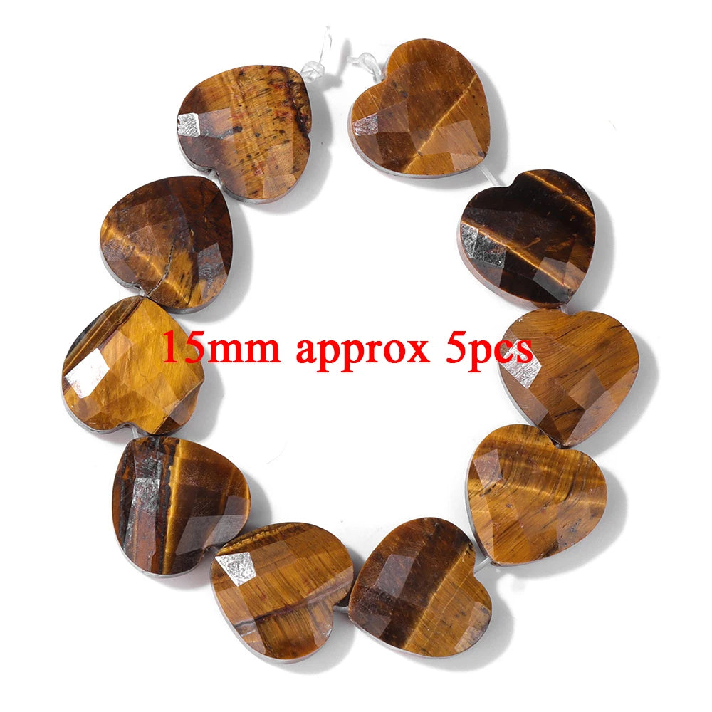 High Quality Yellow Tiger Eye Stone Beads Natural Round Heart Rondelle Cube Irregular Loose Spacer Bead For Jewelry Making DIY