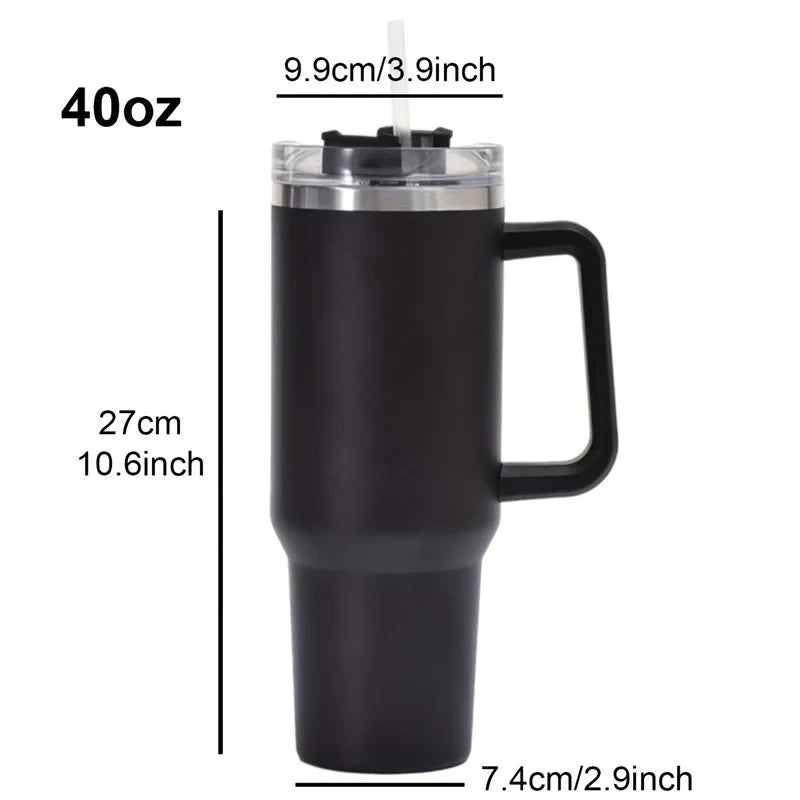 1200ML 304 Stainless Steel Insulated Water Bottle Hot Coffee Car Cup Hot And Cold Mug Thermos Bottle With Handle Straw Sports Av - Madeinsea©