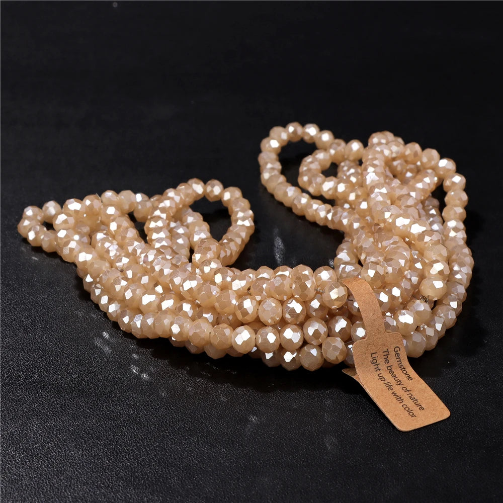 Wholesale 5 strand/lot Faceted Austrian Crystal Bead Rondelle Loose Spacer AB Color Glass Beads For Jewelry Making  Accessories