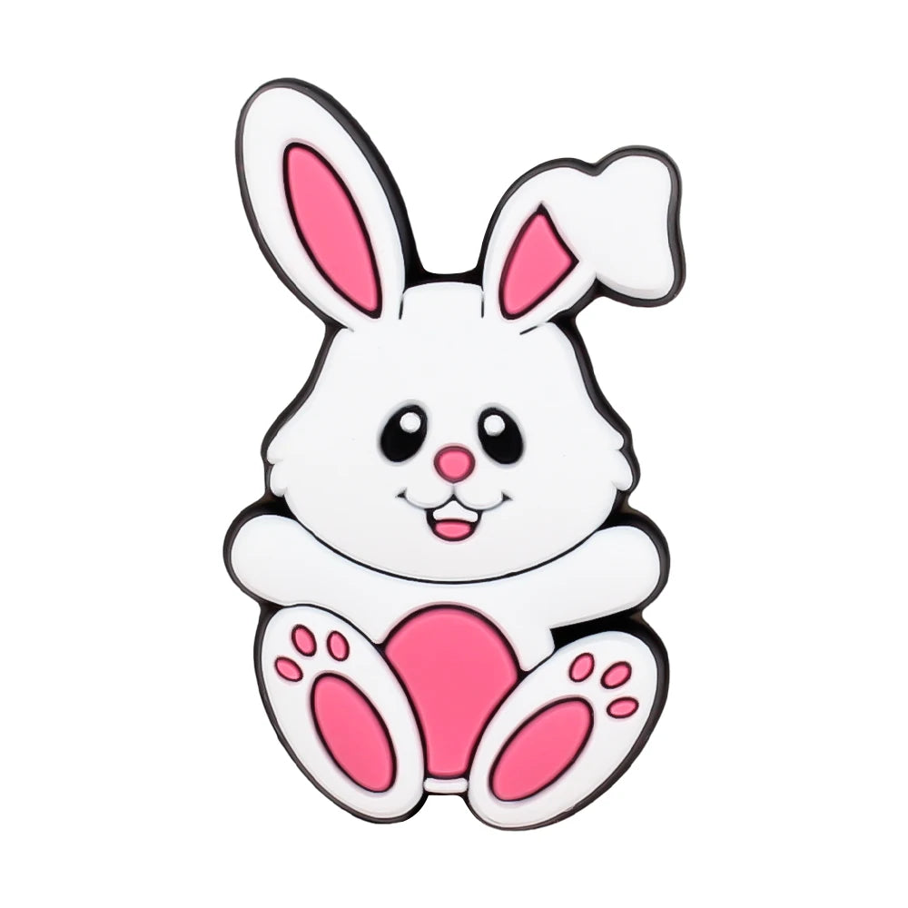 5/10pcs Silicone Beads Easter Egg Bunny Beads Cute for DIY Keychains Jewelry Accessories Bracelet Making Pen Decor Creative Gift