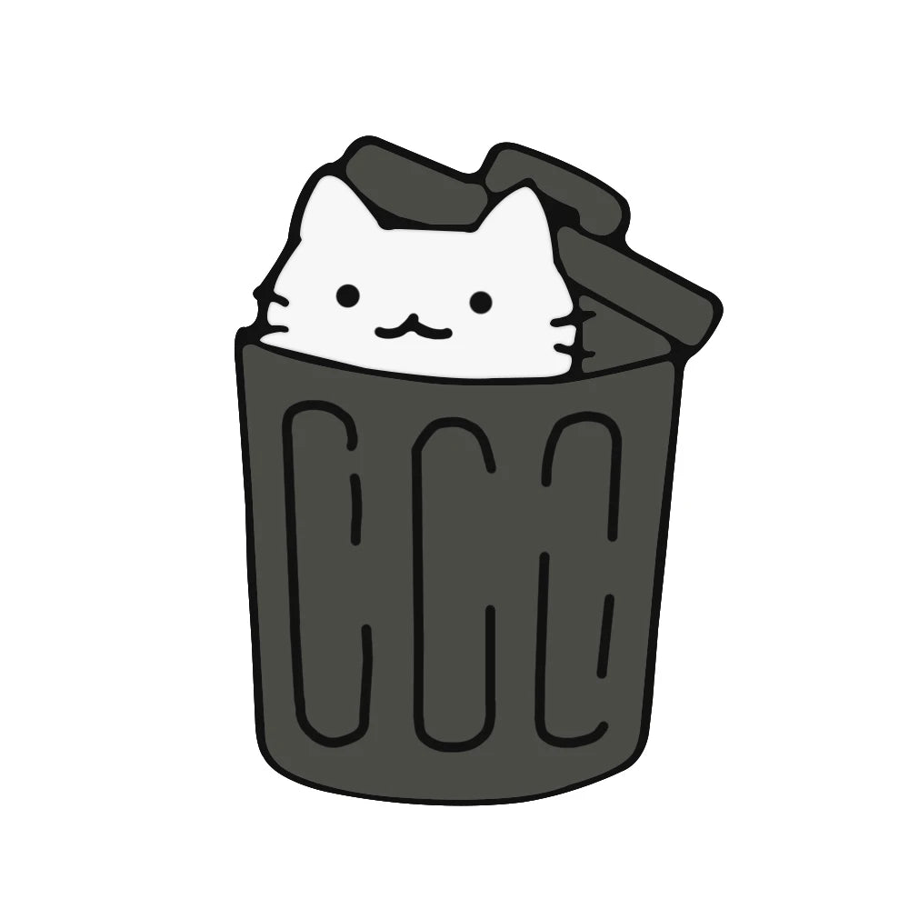 Cat Lover Collection Brooches Cute White Black Cat Badges Pins Sleepy Hug Kitty Enamel Pins Coat Hat Animal Decoration Jewelry