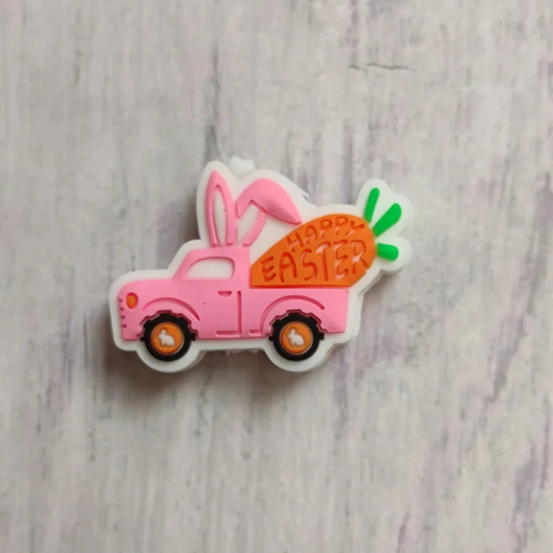 20 stücke Ostern Silikon Perlen Cartoon BPA FREI Food Grade Silikon DIY Schnuller Kette Perlen Baby Zahnen Spielzeug Schmuck Zubehör