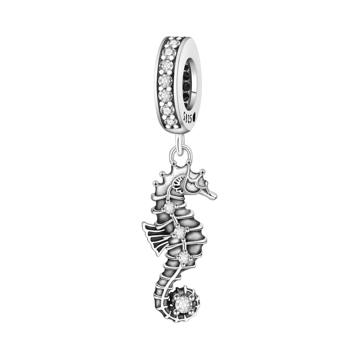 PANPOKI 925 Sterling Silver Sea Star Jellyfish Devil Fish Pendant Beads Original Pendants Bracelet Charm Jewelry Party DIY Gift