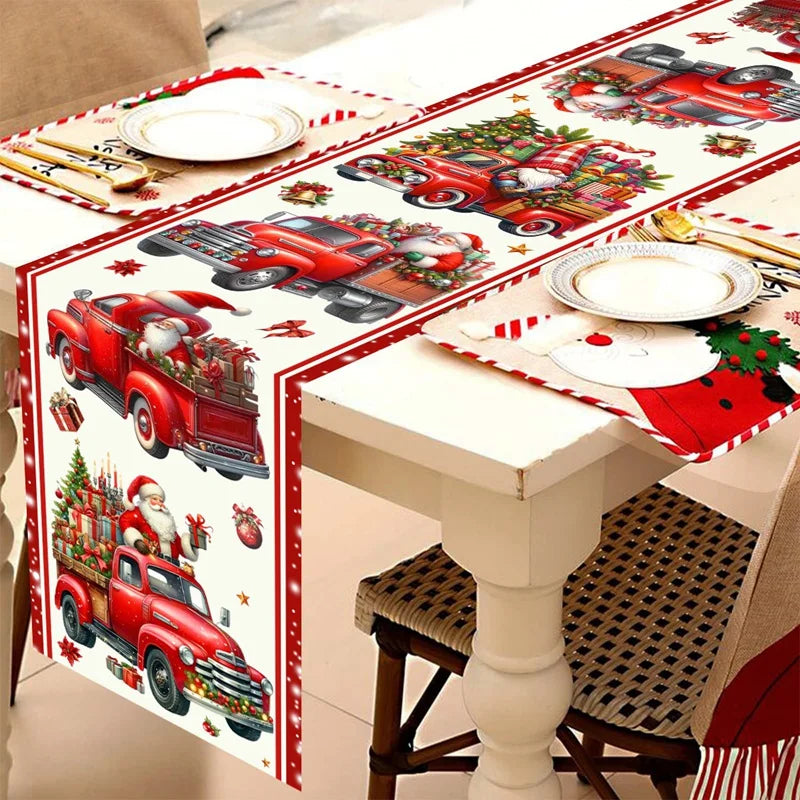 Christmas Table Runner Merry Christmas Decoration For Home Xmas Table Decor 2025 Navidad Notal Noel Ornament Happy New Year 2026