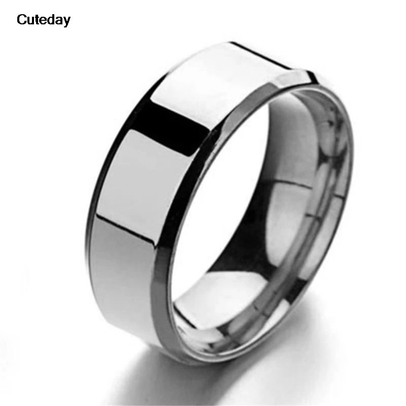 Fashion Charm Jewelry Ring for Men Women Stainless Steel Black Rings Wedding Engagement Band Quality Matte Male Jewelry