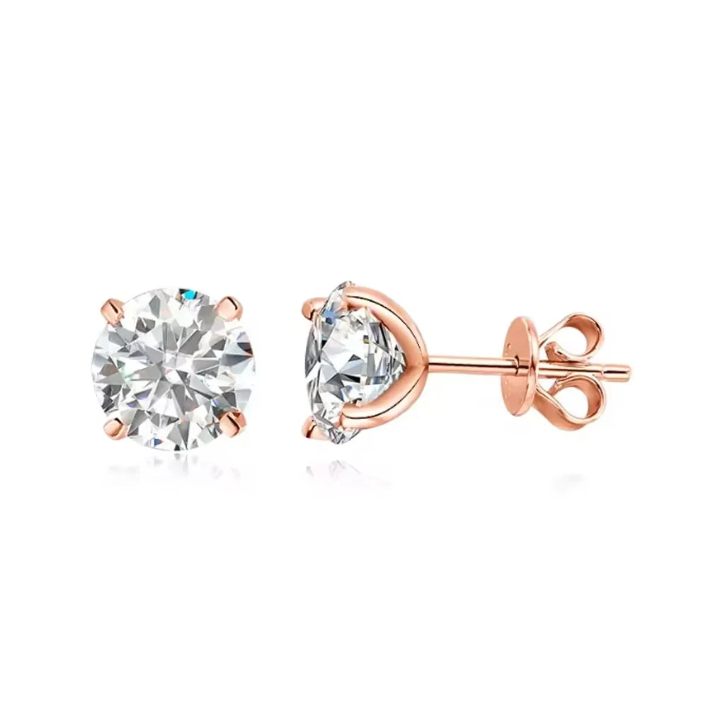 Serenity 0.2-3CT Yellow Gold Color Moissanite Stud Earrings Women Sparkling Classic Wedding Lab Diamond Earring Pure S925 Silver - Madeinsea©