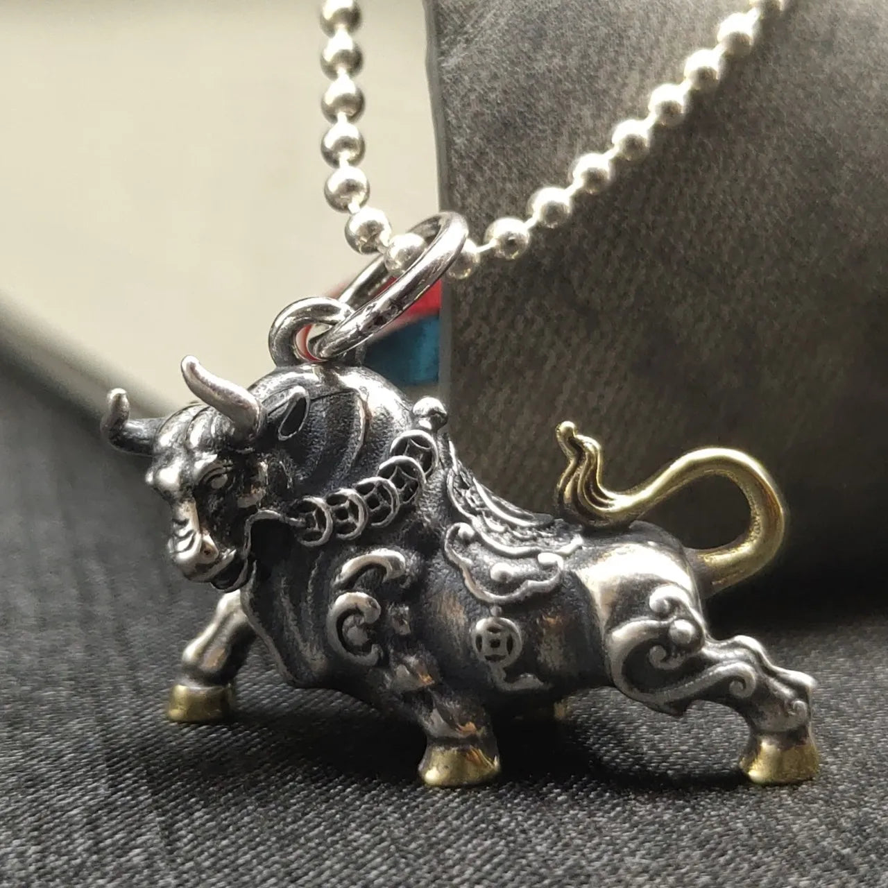 Retro Punk Nordic Bull Head Pendant Necklace for Men Classic Animal Personality Jewelry