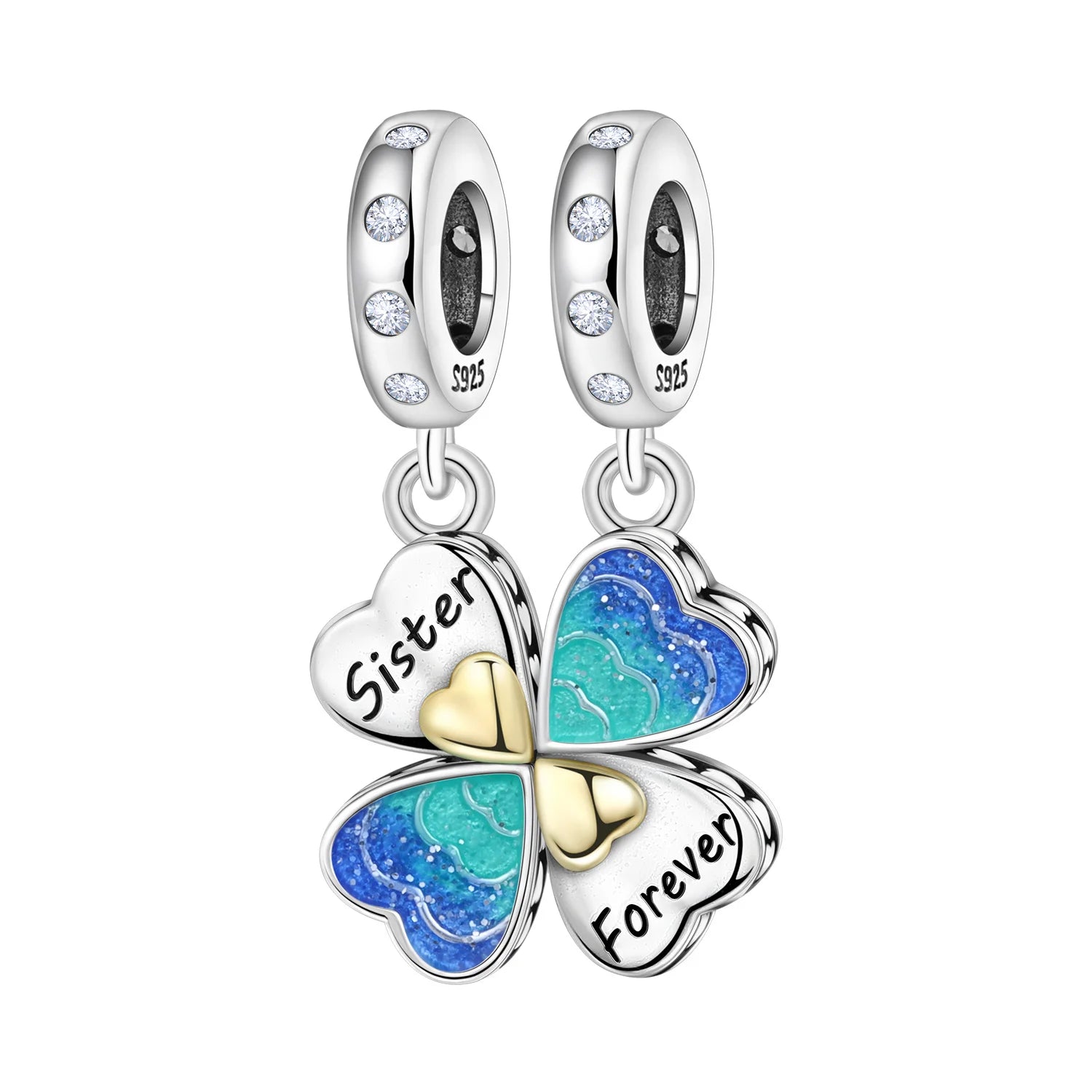 PANPOKI 925 Sterling Silver Sparkling Wings Lucky Symbol Pendants Bracelet Charms Fit Women Jewelry Party Beads DIY Trendy Gift