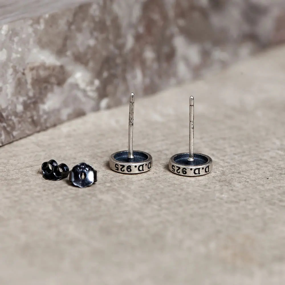 MKENDN Punk Creative Retro Smile Earring Real 925 Sterling Silver Men Women Couple Stud Earrings Personality Trendy Jewelry