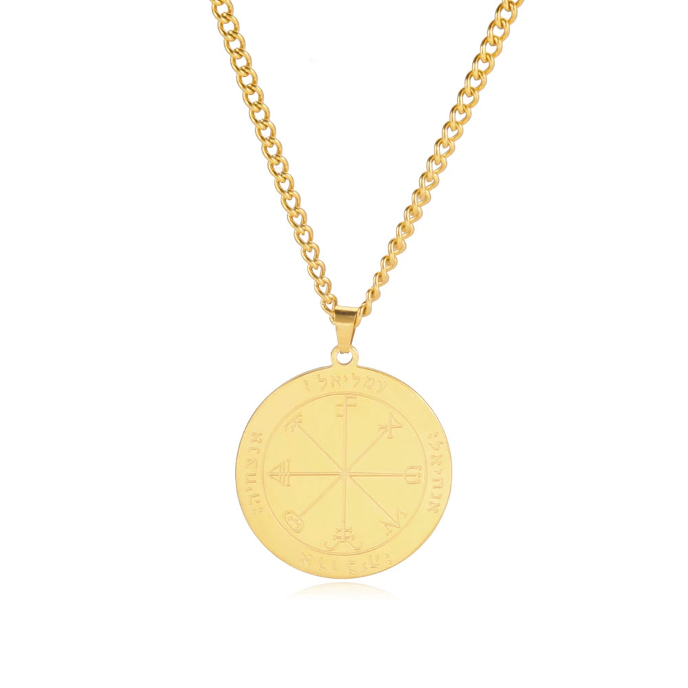 Schlüssel von Solomon Amulett Talisman Männer Halskette Erste Zweite Fünfte Siebte Pentagramm Der Jupiter Venus Mar Mond Halsketten Schmuck
