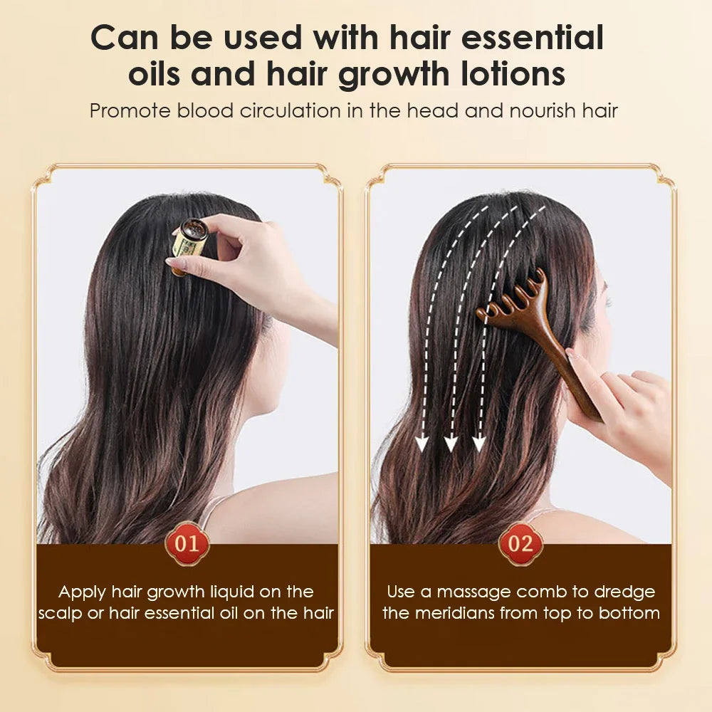 Sandalwood Five Claw Meridian Massage Comb Traditional Chinese Medicine Anti-Hair Loss Head Massage Tool Makeup Essentials