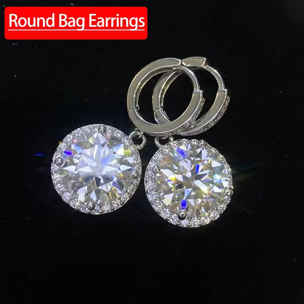 Serenity 10ct D Color Moissanite Drop Earrings for Women Wedding Bridal 100% 925 Sterling Silver Pendant Earrings Plated 18K GRA - Madeinsea©