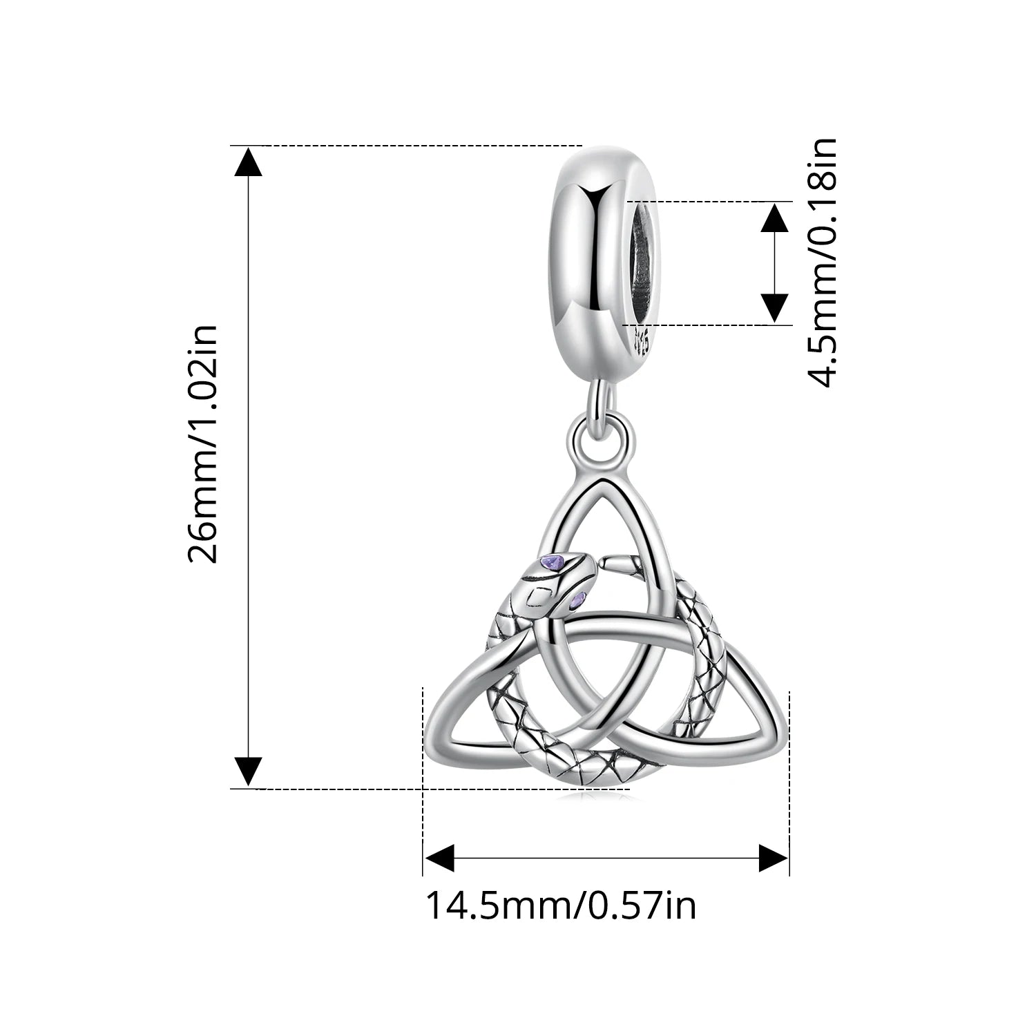 BAMOER 925 Sterling Silber Doppelpferde-Knotenperlen Retro-Herzanhänger für Damen Halskette DIY Schmuckzubehör
