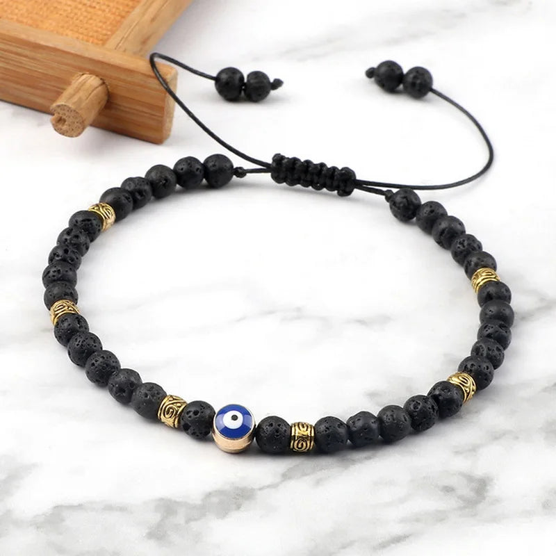 Charm Imitation Natural Stone Beaded Bracelet for Women Men Tiger Eye Beads Adjustable Bracelets Couple Friendship Party Jewelry