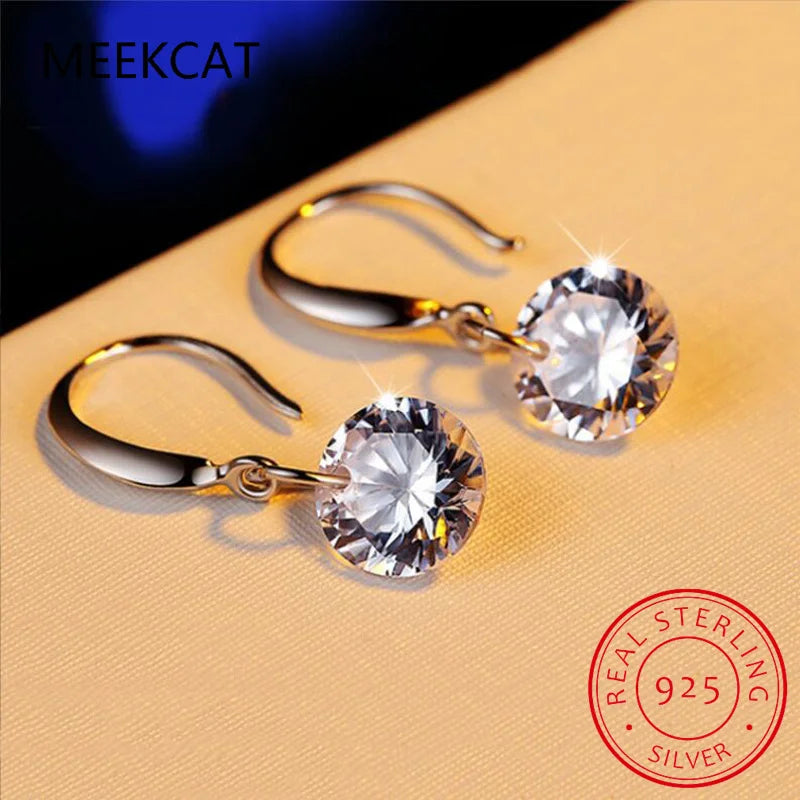 1 Carat Moissanite Earrings Women 925 Sterling Silver Drop Earrings 14k White Gold Plated Copy Diamond Pendant Earrings Jewelry