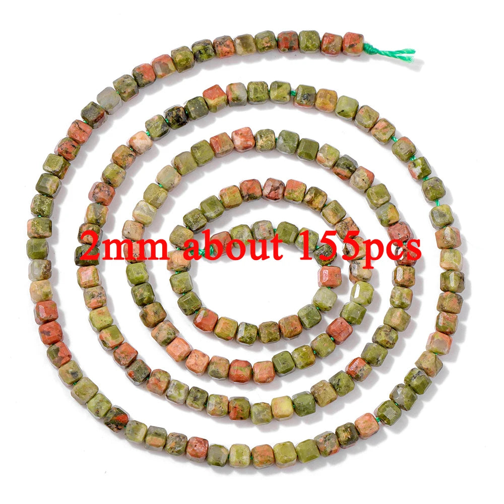Wholesale Natural Unakite Stone Bead Green Jasper Loose Spacer Beads For Jewelry Making DIY Bracelet Necklace Accessories Supply