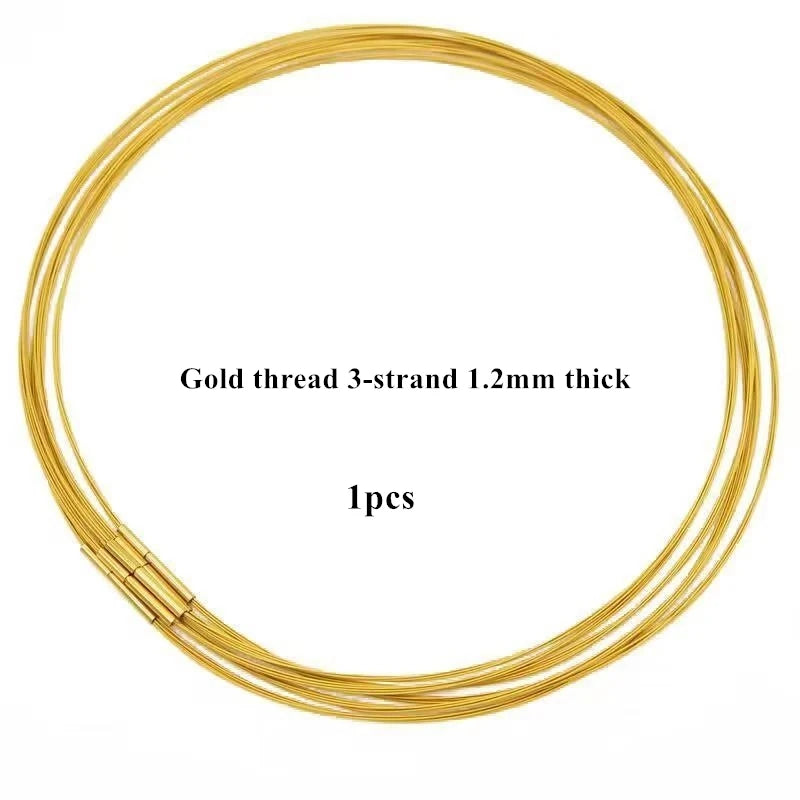 MKENDN Waterproof Non-fading Steel Wire Rope Necklace For DIY Pendant Jewelry Making Accessories for Men Women Gifts