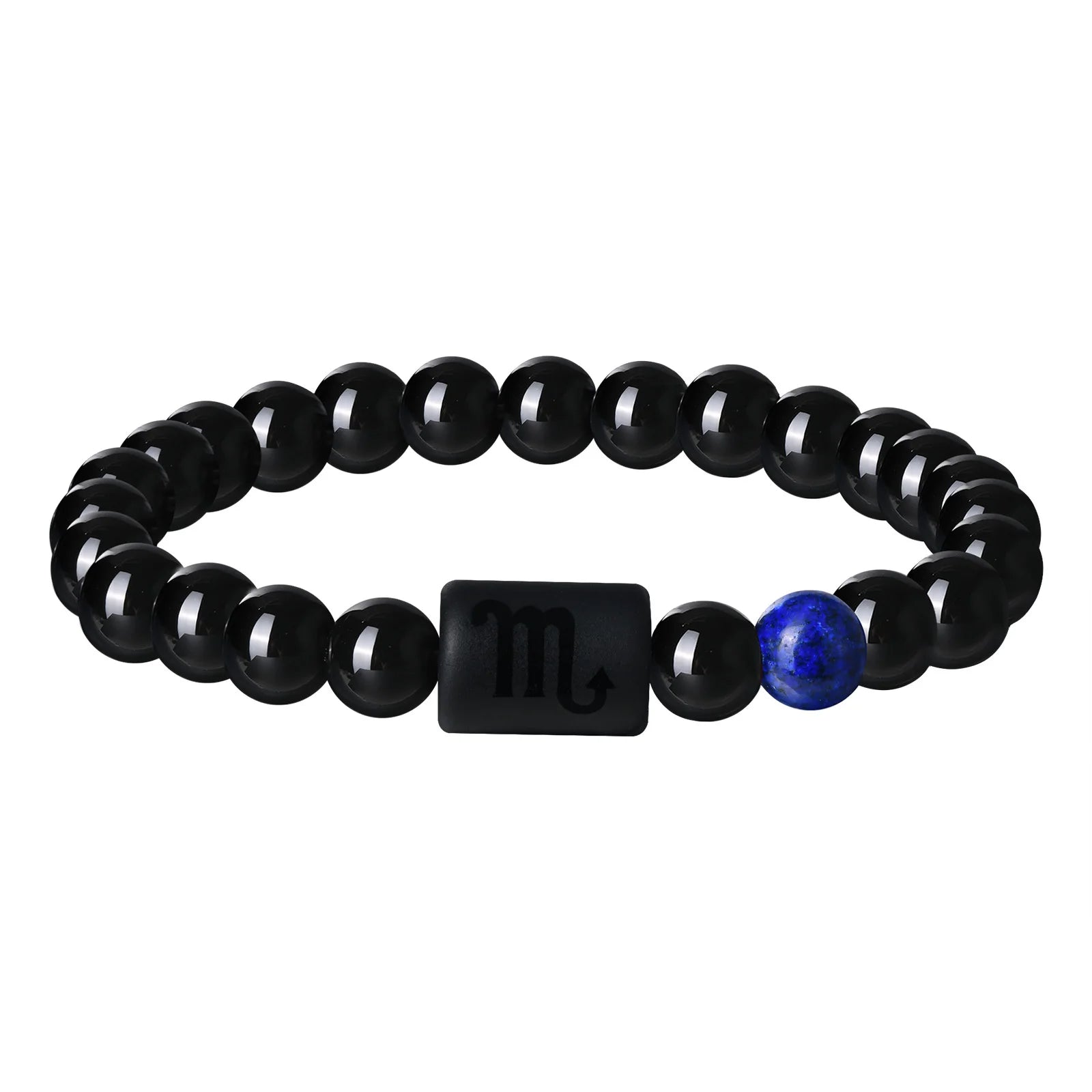 Vnox 12 Zodiac Charms Bracelets Gift for Men Dad,Both Sided Constellation Birthmonth Beaded Bracelet Wristband,Father's Day Gift