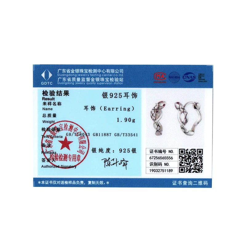 BISAER 925 Sterling Silver Vintage Viper Hoop Earrings Snake Red Zircon Ear Clip For Women Party Original Fine Jewelry ECE1891