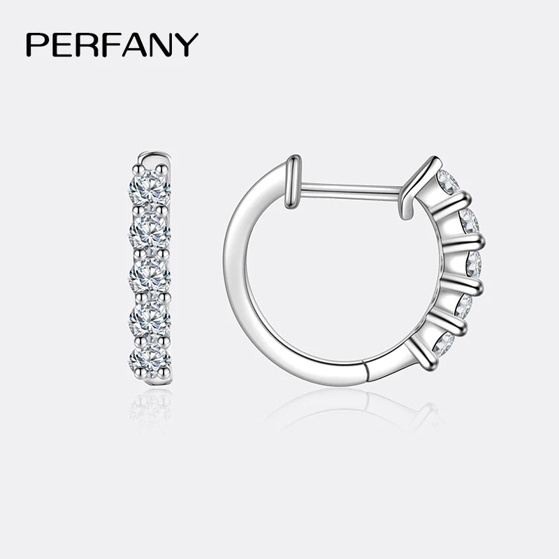 PERMANY 1CT Full Moissanite Earrings for Women S925 Pure Silver Laboratory Certified Cultivation Diamond Luxury Party Jewelry - Madeinsea©