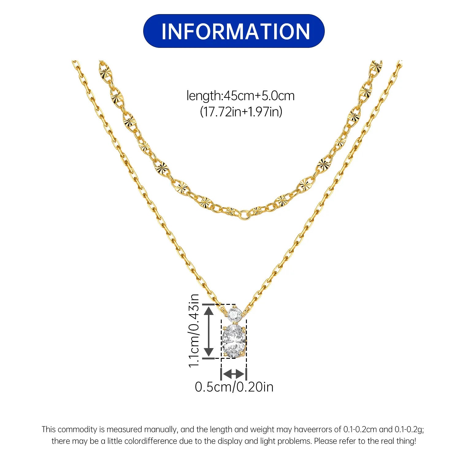 PANPOKI 925 Sterling Silver Exquisite Zircon Double-layer Necklace Pendant Necklace for Women Birthday Gifts Fine Jewelry
