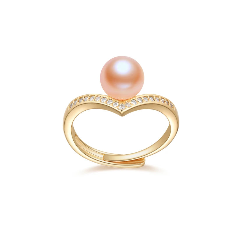 OXTAO 7-7.5 Freshwater Pearl Starfish Ring Adjustable 14K Gold Package Classic Wedding  Ring Women'S Wedding Jewelry Gift Daily