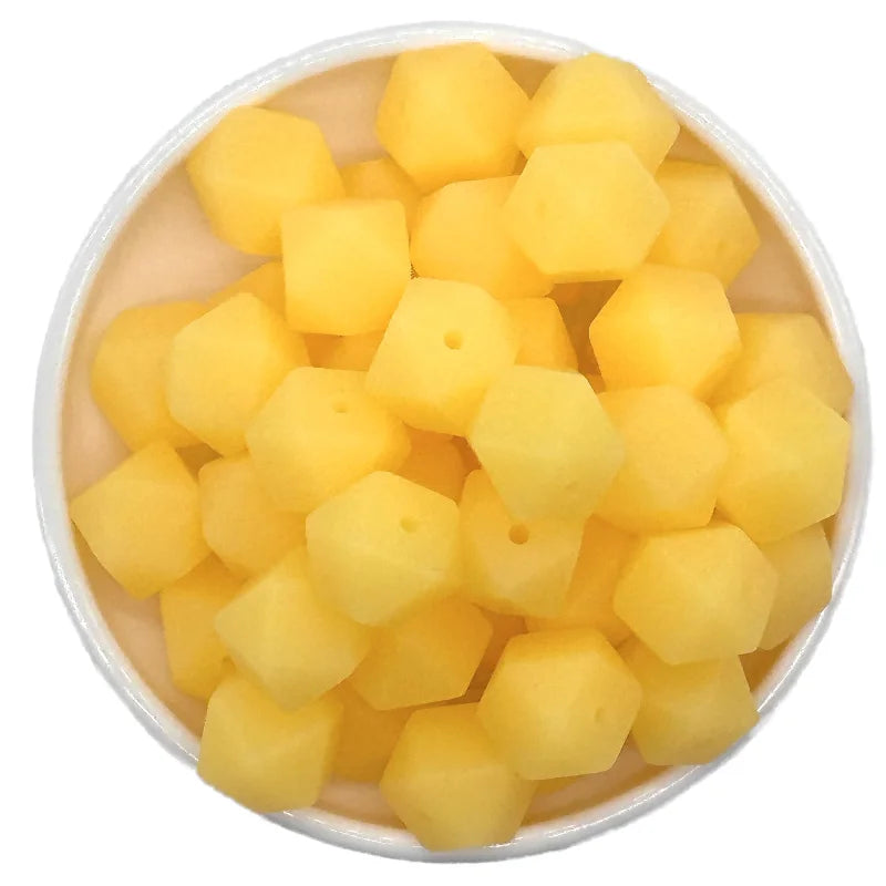 14mm 10/20pcs luminous hexagon silicone beads DIY necklaces Jewelry bracelets bag chains key chains car decoration chains beads