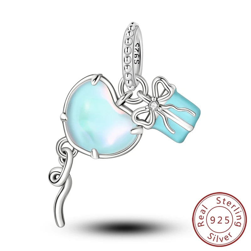 Original Charms Pendant Real S925 Sterling Silver Travel Luggage Airplane Charms Beads for Women Fine Jewelry Gift Making