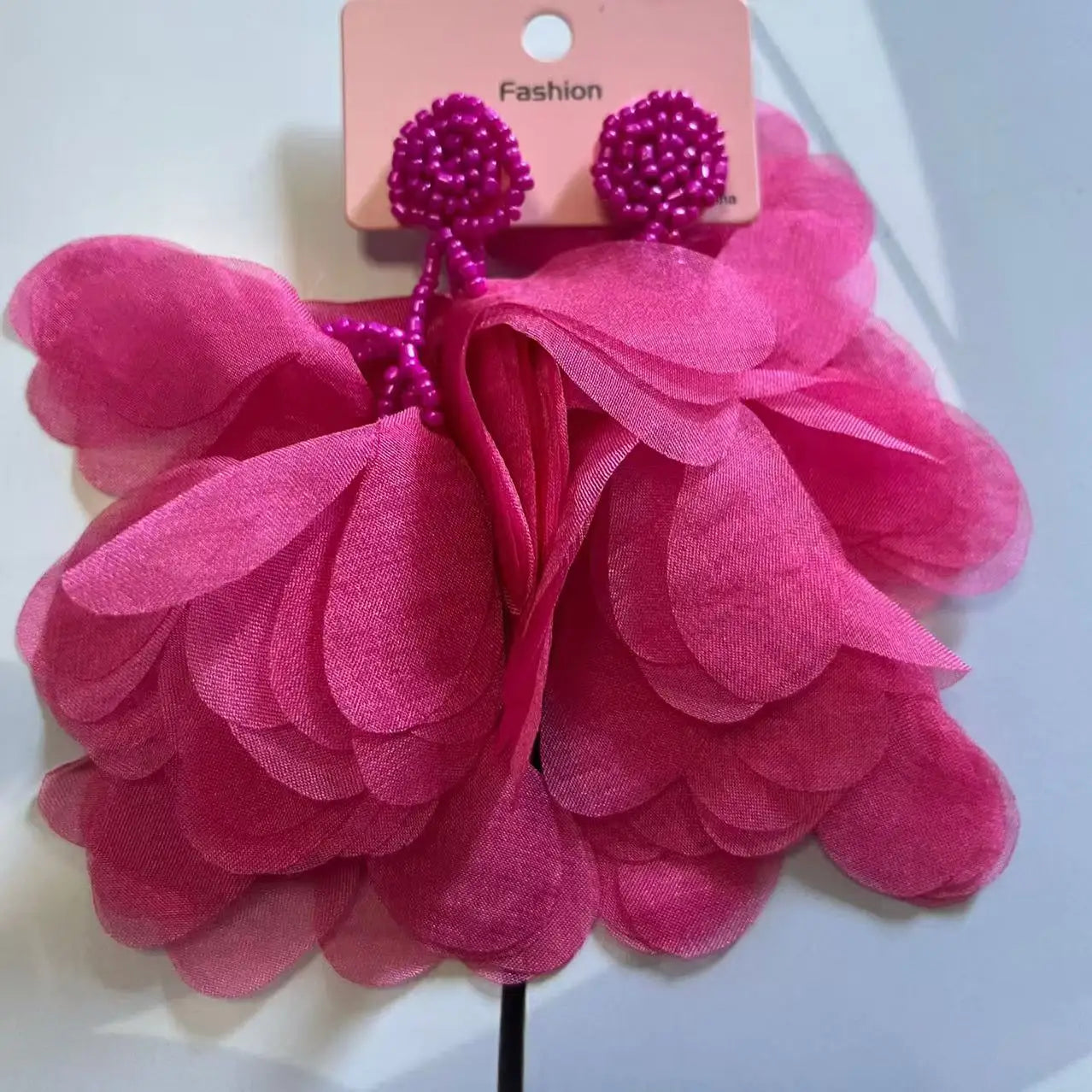 ZAA Personalized Trendy Resin Flower Water Drop Long Earrings