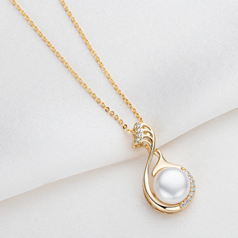 OXTAO 14K Gold Filled 9.5-10mm Natural Freshwater Pearl Necklace Luxury Fashion Jewelry Elegant Female Daily Wear Necklace